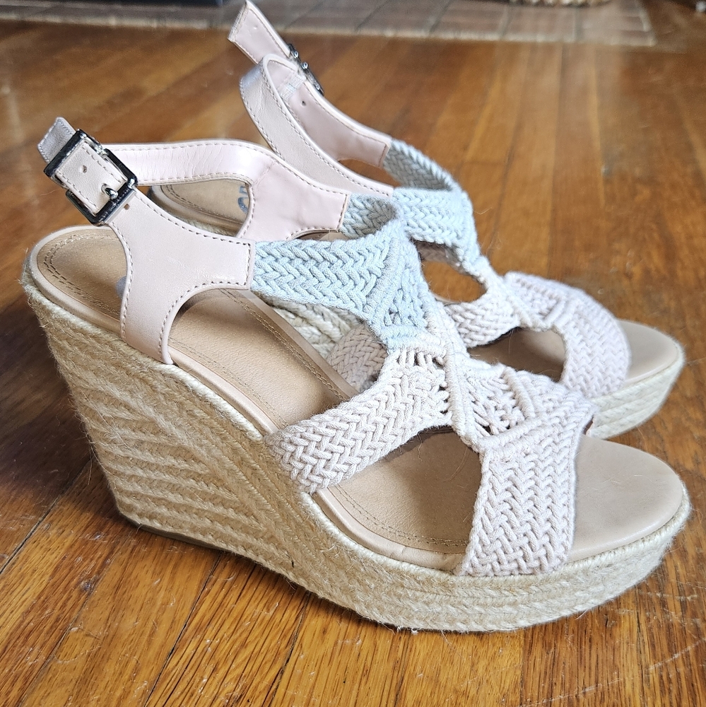 Gianni Bini Woven Wedge Espadrille Ombre Size 7